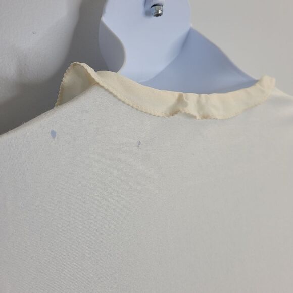 VINTAGE 70s Sears ivory embroidered long sleeve nightgown M - Picture 7 of 11